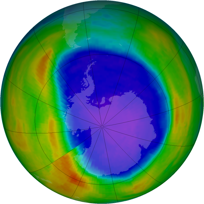 Antarctic ozone map for 20 September 1994